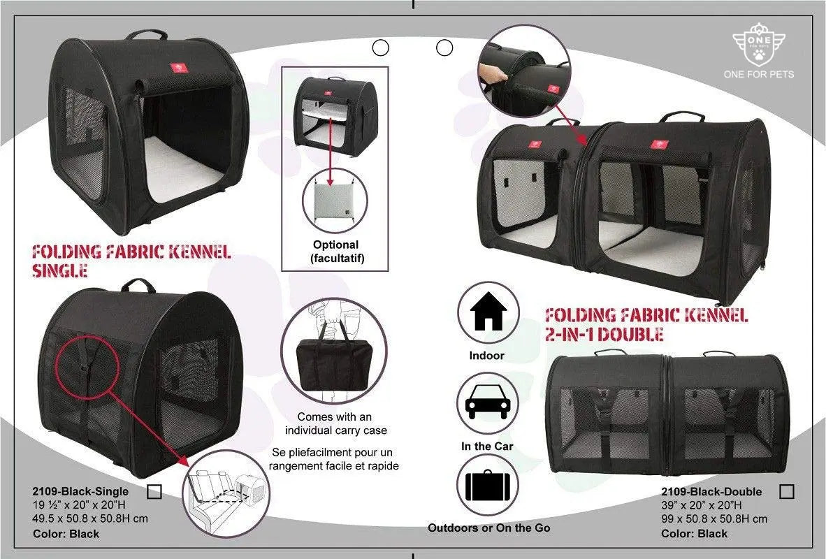 One for Pets Portable Double Kennel One for Pets