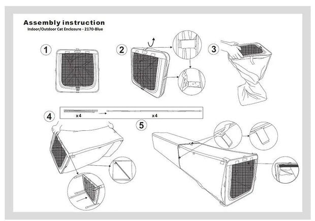 Indoor/Outdoor Cat Enclosure with Seatbelt Straps One for Pets