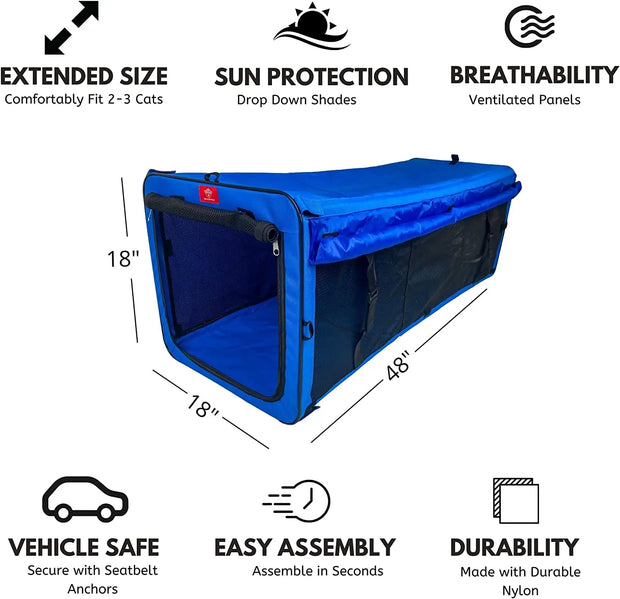 Indoor/Outdoor Cat Enclosure with Seatbelt Straps One for Pets